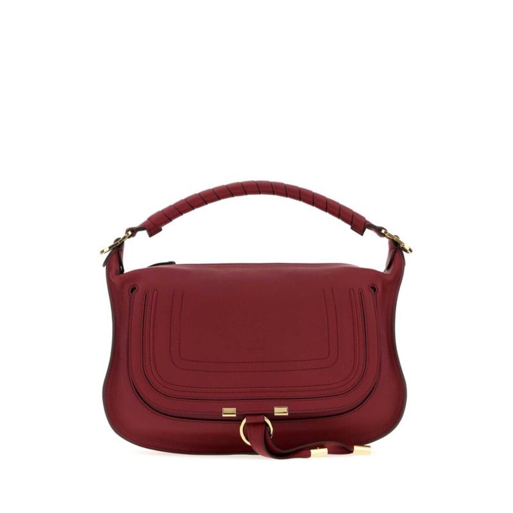 Chloe Women Tiziano Red Leather Small Marcie Shoulder Bag
